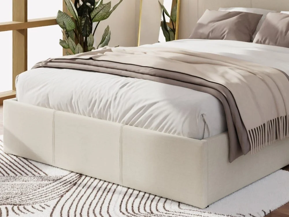 GFW GFW Ecuador Natural Hopsack Fabric End Lift Ottoman Bed Frame