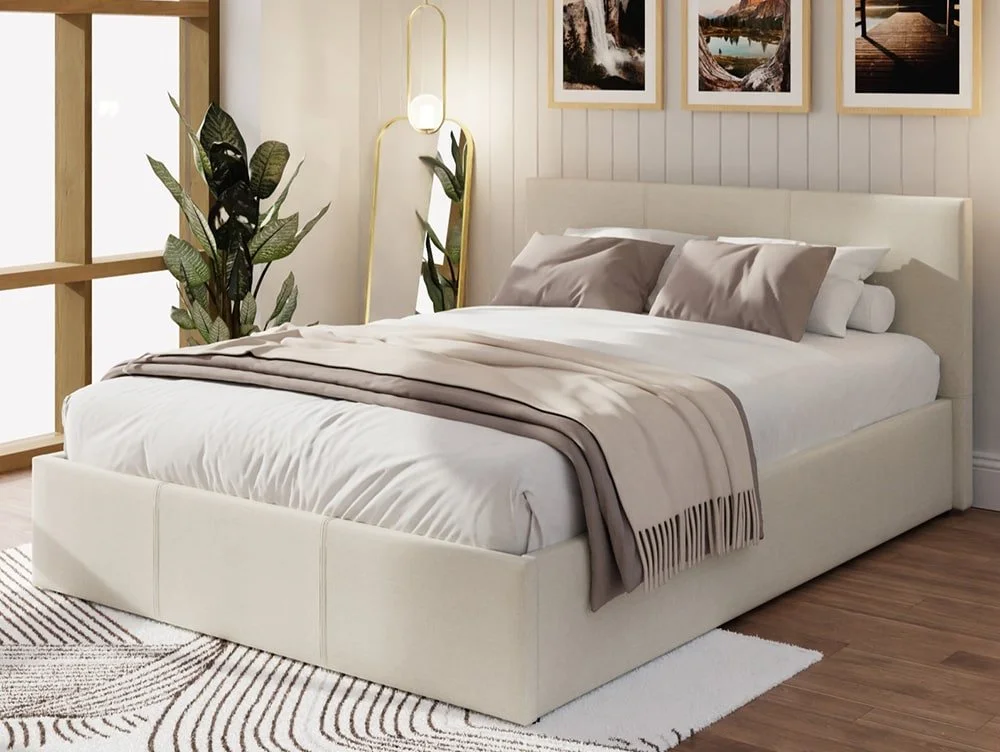 GFW GFW Ecuador Natural Hopsack Fabric End Lift Ottoman Bed Frame