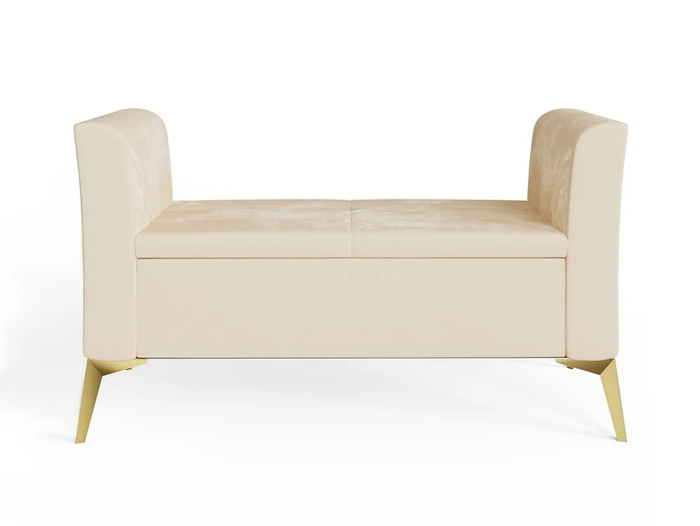 GFW GFW Pettine Natural Cream Fabric Upholstered Ottoman Storage Bench