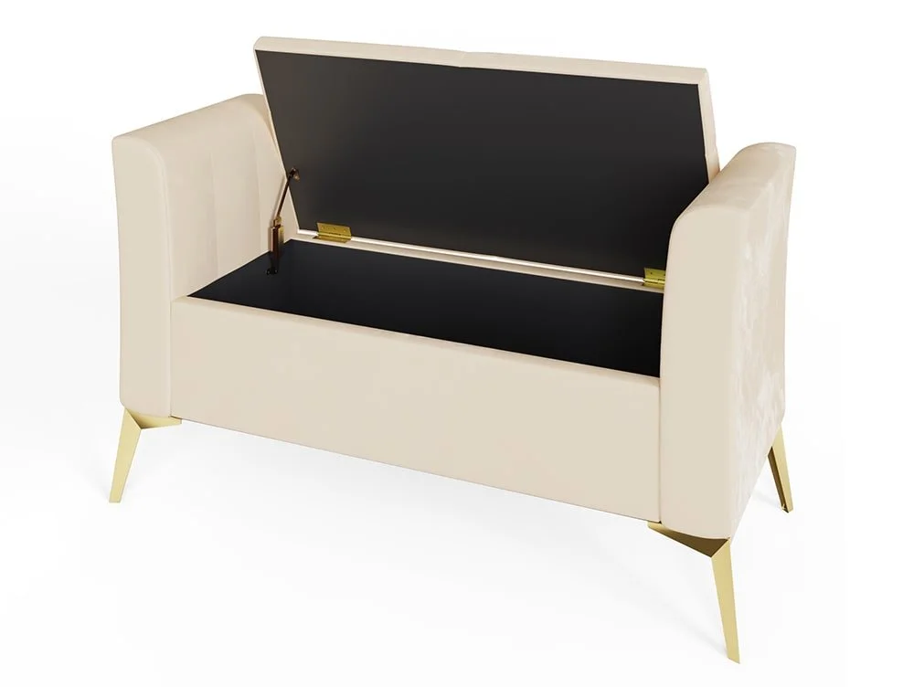 GFW GFW Pettine Natural Cream Fabric Upholstered Ottoman Storage Bench
