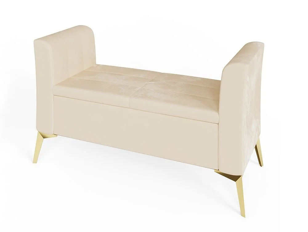 GFW GFW Pettine Natural Cream Fabric Upholstered Ottoman Storage Bench