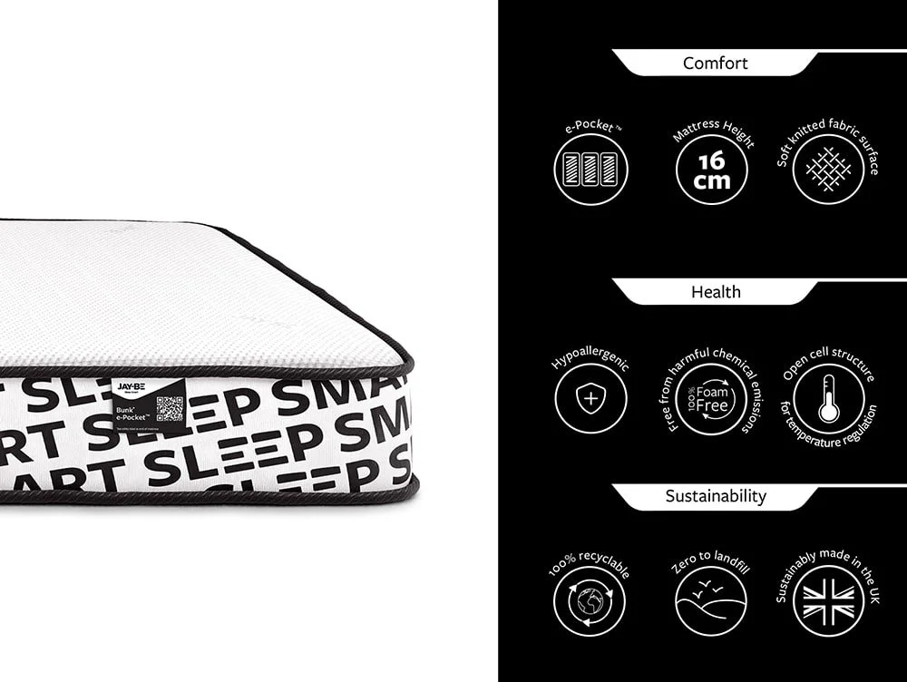 Jay-Be Jay-Be Bunk e-Pocket Eco-Friendly Children's Mattress in a Box