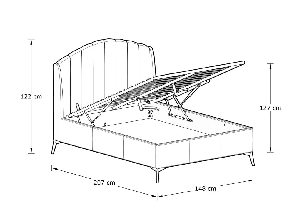 GFW GFW Pettine Green Fabric Ottoman Bed Frame
