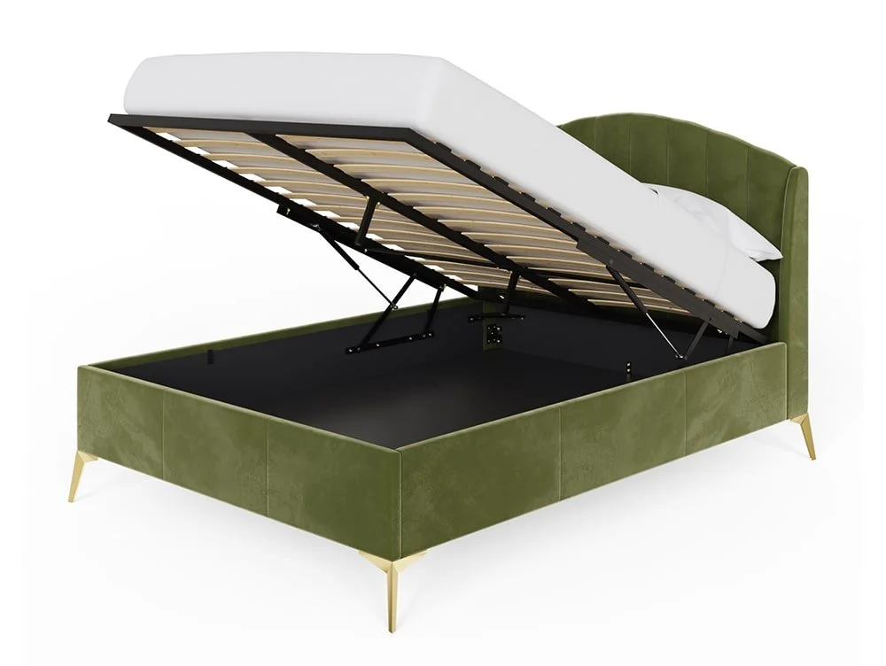 GFW GFW Pettine Green Fabric Ottoman Bed Frame