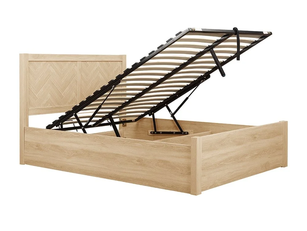 Birlea Birlea Herringford Light Oak Wooden Ottoman Bed Frame