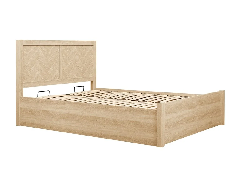 Birlea Birlea Herringford Light Oak Wooden Ottoman Bed Frame