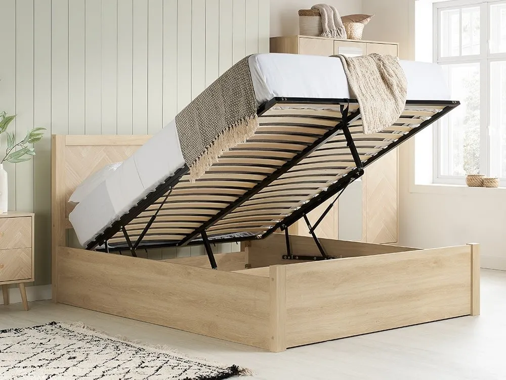 Birlea Birlea Herringford Light Oak Wooden Ottoman Bed Frame