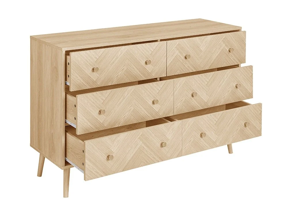 Birlea Birlea Herringford Light Oak 6 Drawer Chest of Drawers
