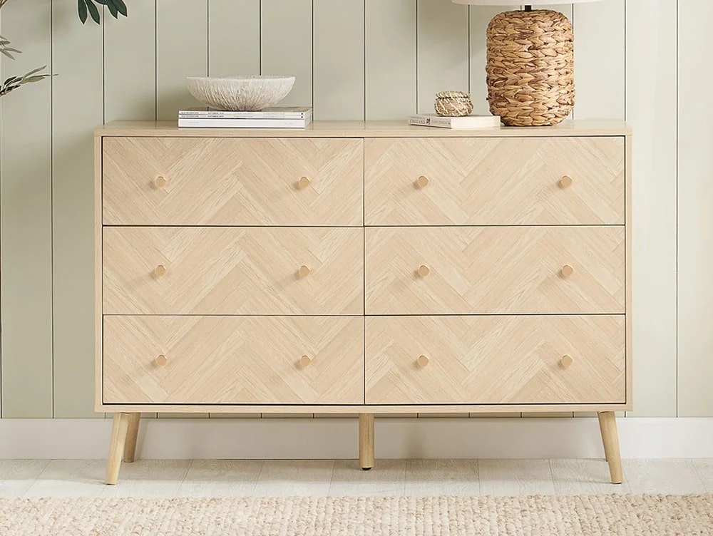 Birlea Birlea Herringford Light Oak 6 Drawer Chest of Drawers