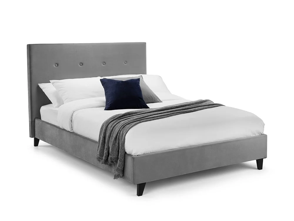 Julian Bowen Julian Bowen Shoreditch Grey Velvet Bed Frame