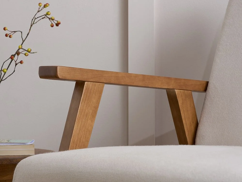 Birlea Birlea Ellwood Cream Linen and Oak Accent Chair