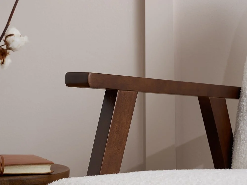 Birlea Birlea Ellwood White Boucle and Walnut Accent Chair