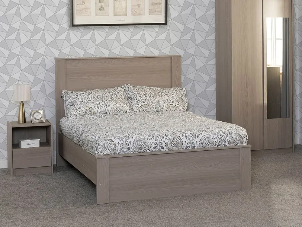 Seconique Seconique Paris Smoked Ash Wooden Bed Frame
