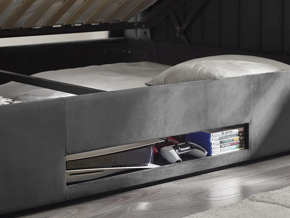 Julian Bowen Julian Bowen Clara Dark Grey Fabric Ottoman TV Bed Frame