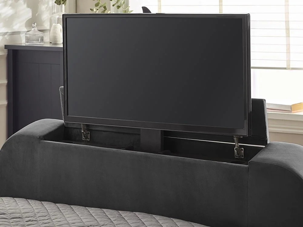 Julian Bowen Julian Bowen Clara Dark Grey Fabric Ottoman TV Bed Frame