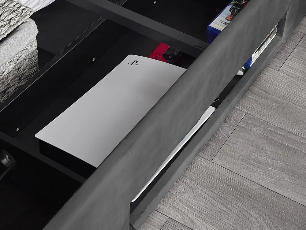 Julian Bowen Julian Bowen Clara Dark Grey Fabric Ottoman TV Bed Frame