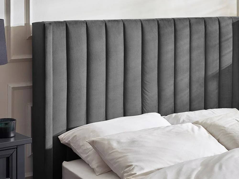 Julian Bowen Julian Bowen Clara Dark Grey Fabric Ottoman TV Bed Frame