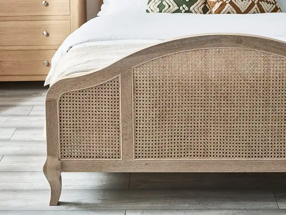Julian Bowen Julian Bowen Fleur Rattan and Light Oak Wooden Bed Frame