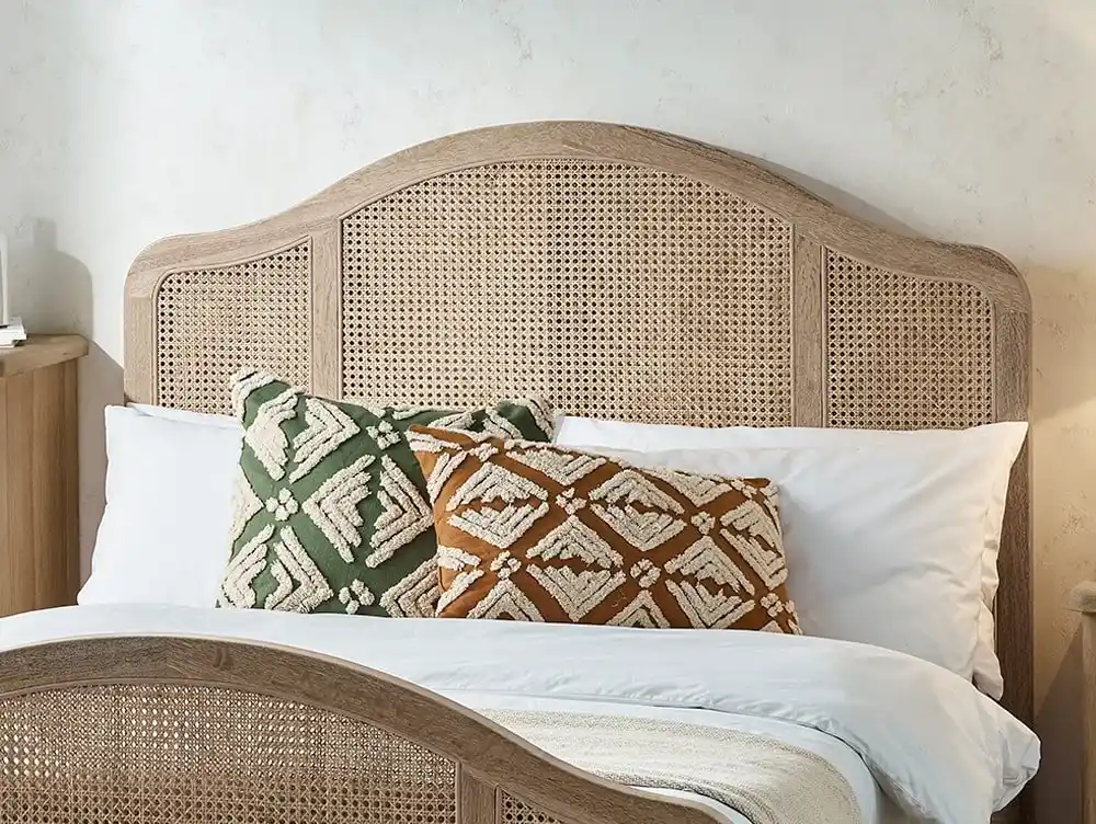 Julian Bowen Julian Bowen Fleur Rattan and Light Oak Wooden Bed Frame