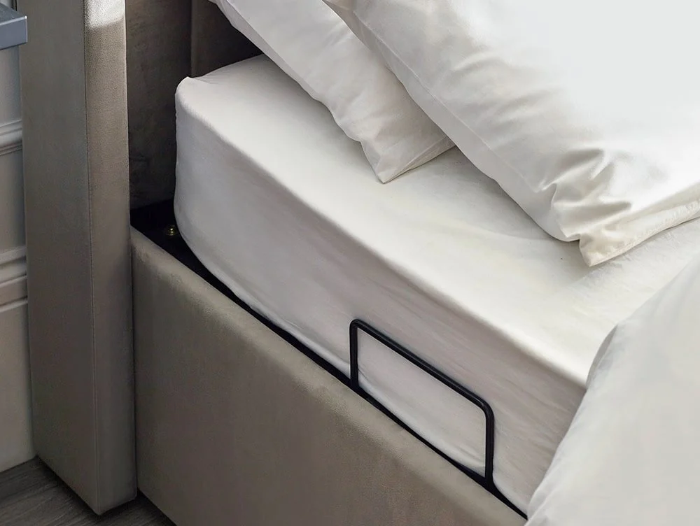 Julian Bowen Julian Bowen Clara Light Grey Fabric Ottoman TV Bed Frame