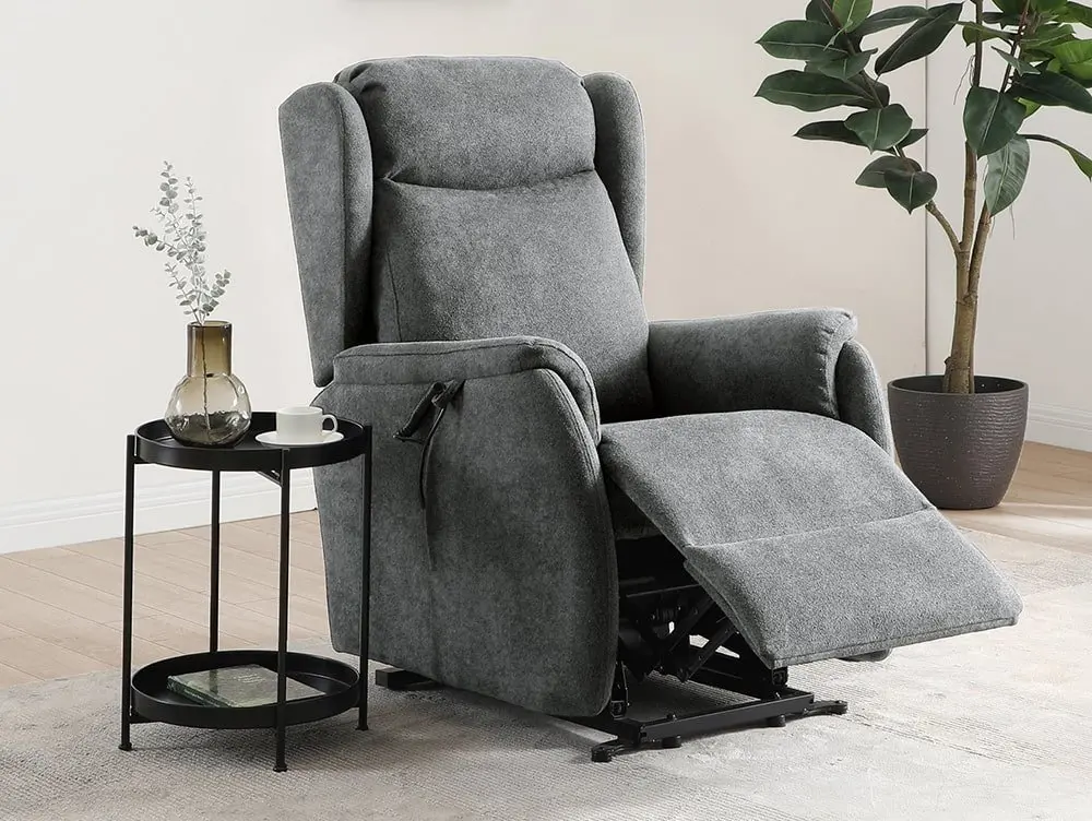 Kyoto Kyoto Fletcher Dual Motor Grey Fabric Riser Recliner Chair
