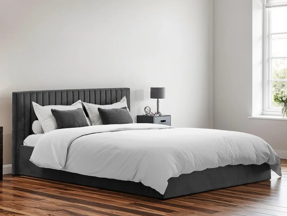 LPD LPD Berlin Silver Velvet Ottoman Bed Frame
