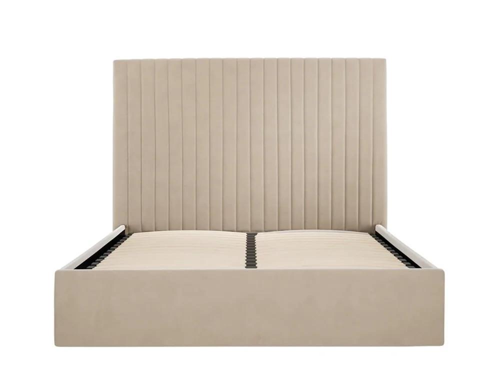 LPD LPD Berlin Tall Beige Velvet Ottoman Bed Frame