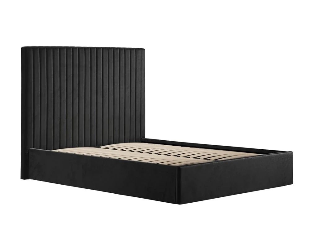 LPD LPD Berlin Tall Black Velvet Ottoman Bed Frame