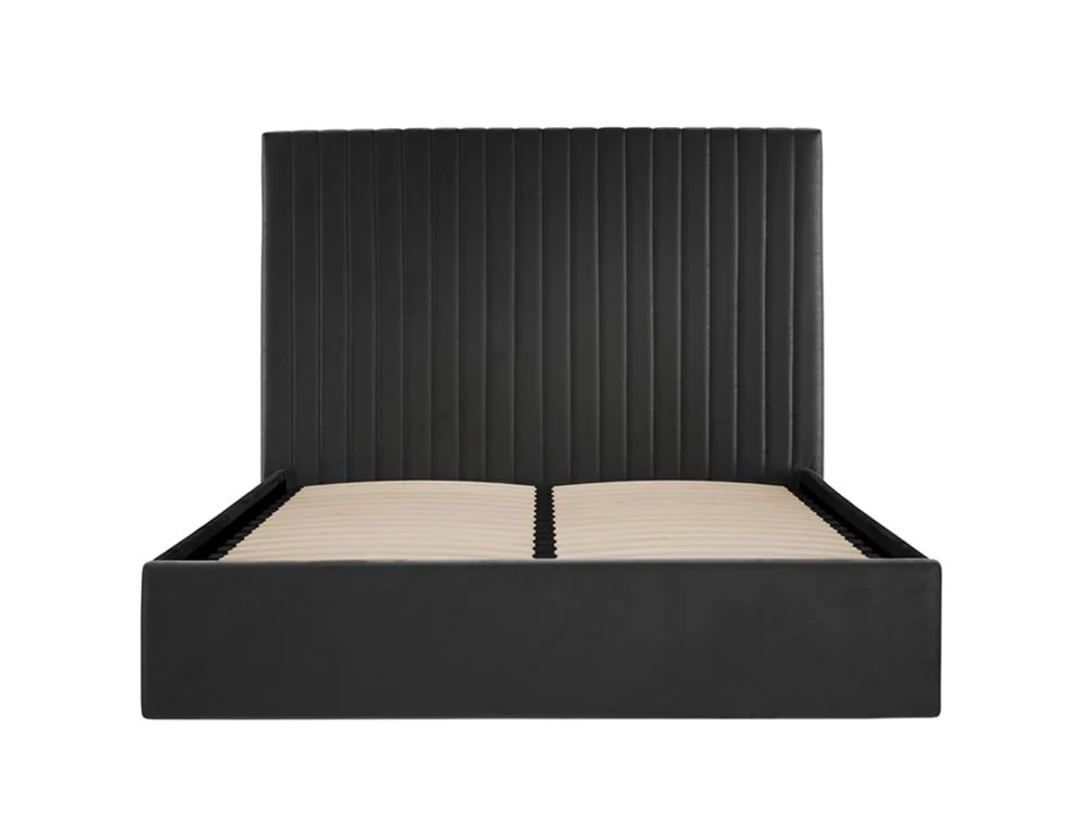 LPD LPD Berlin Tall Black Velvet Ottoman Bed Frame