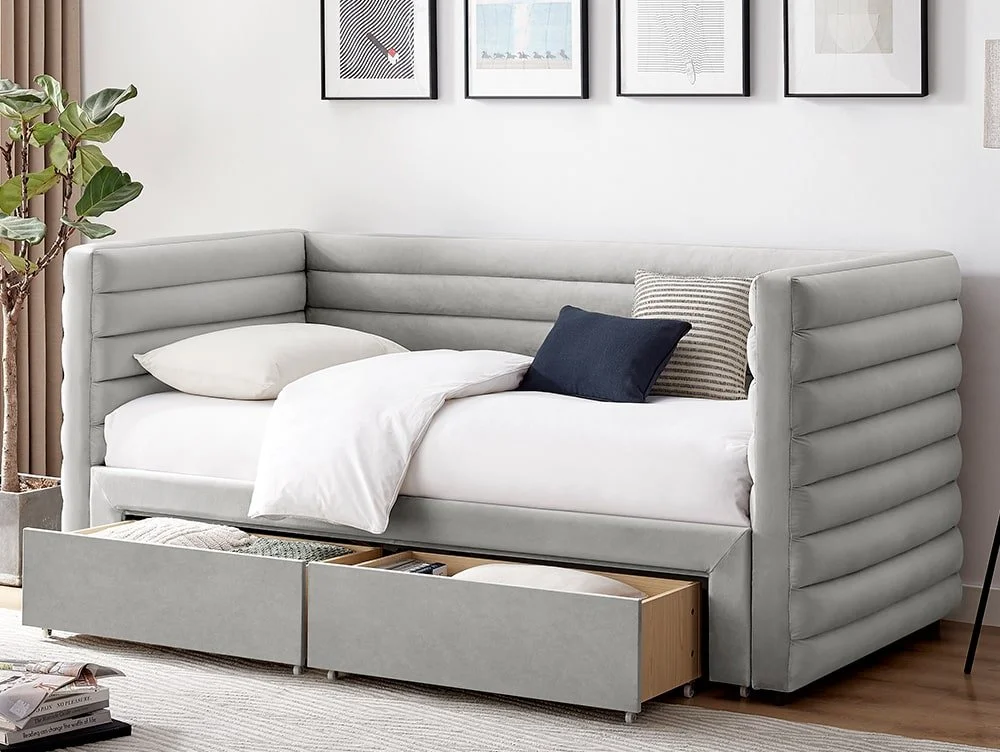 Limelight  Limelight Bellatrix 3ft Single Grey Fabric Day Bed Frame