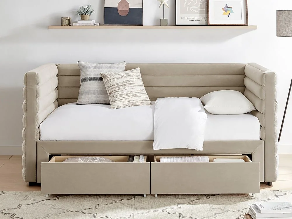 Limelight  Limelight Bellatrix 3ft Single Taupe Fabric Day Bed Frame