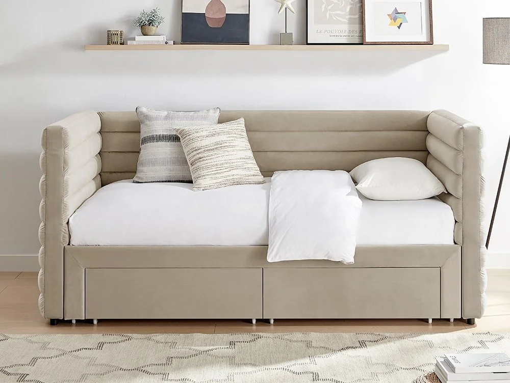 Limelight  Limelight Bellatrix 3ft Single Taupe Fabric Day Bed Frame