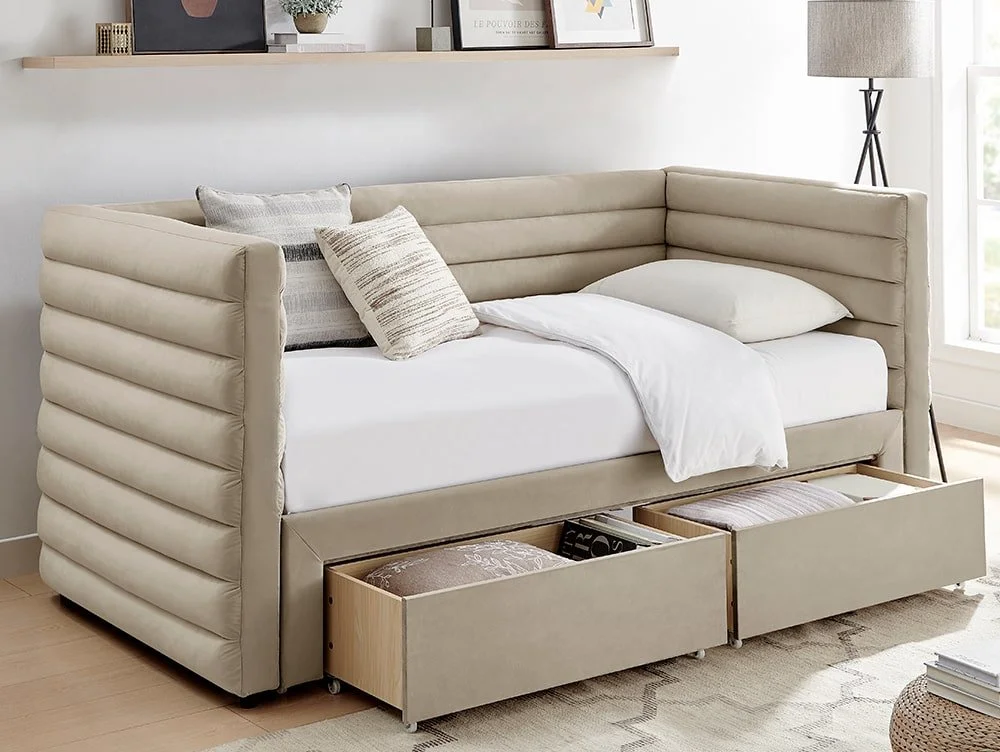 Limelight  Limelight Bellatrix 3ft Single Taupe Fabric Day Bed Frame