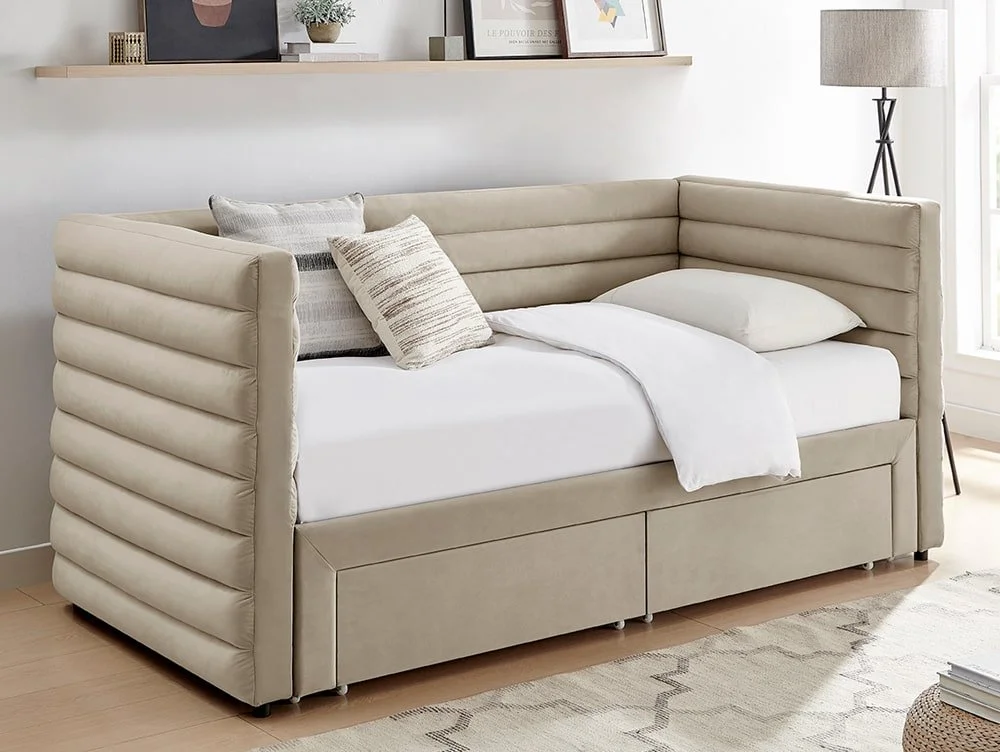 Limelight Limelight Vega Taupe Fabric Day Bed Frame
