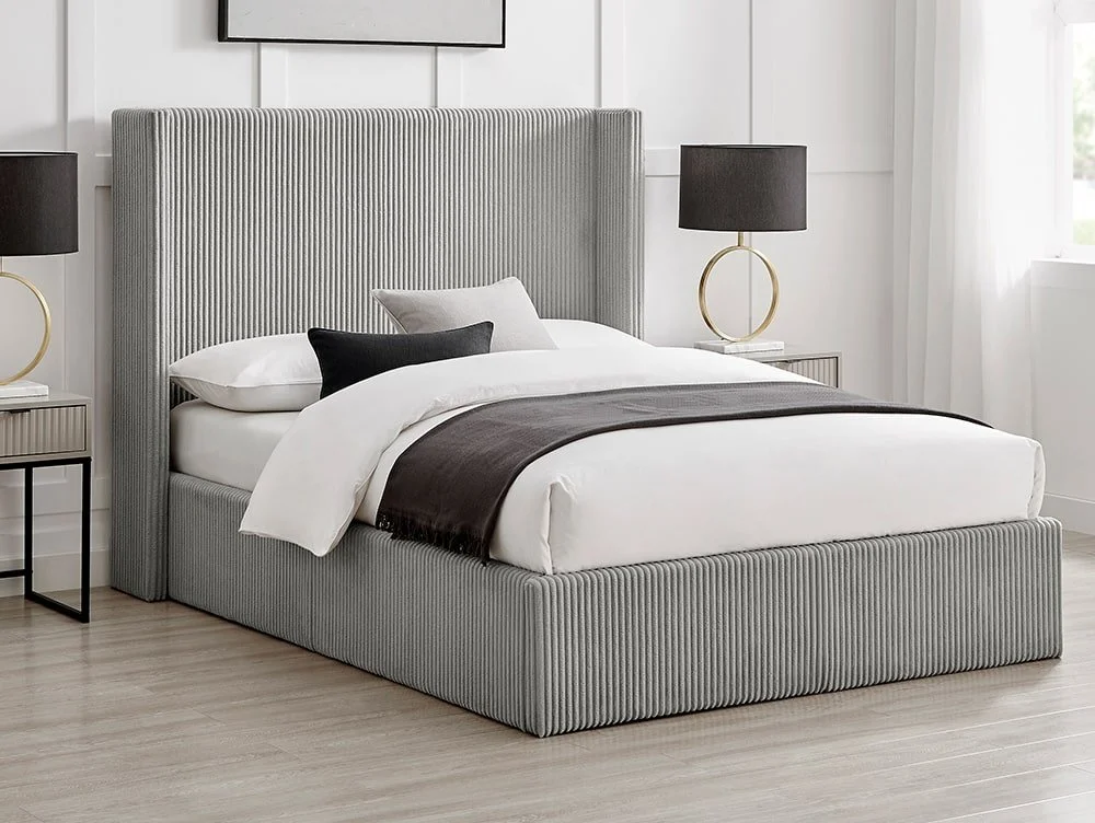Limelight Limelight Pisces Grey Cord Ottoman Bed Frame