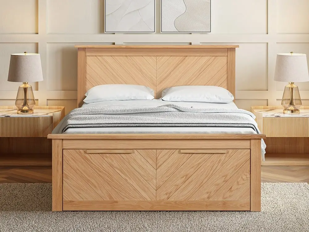 Limelight Limelight Hiro Oak Wooden 1 Drawer Storage Bed Frame