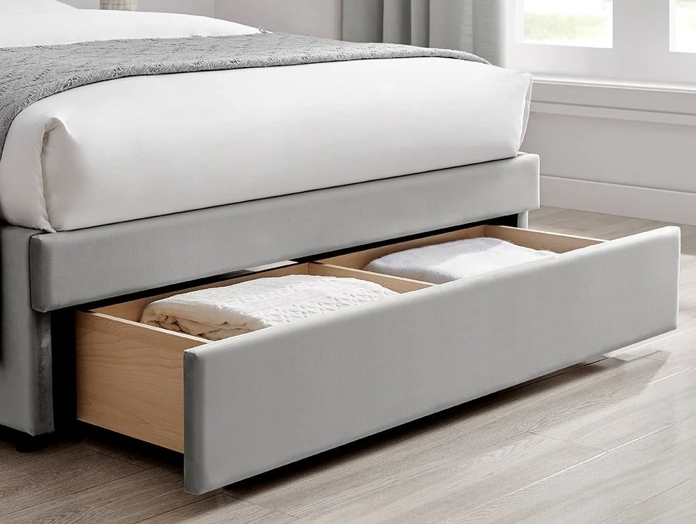 Limelight Limelight Cyra Grey Velvet 1 Drawer Storage Bed Frame