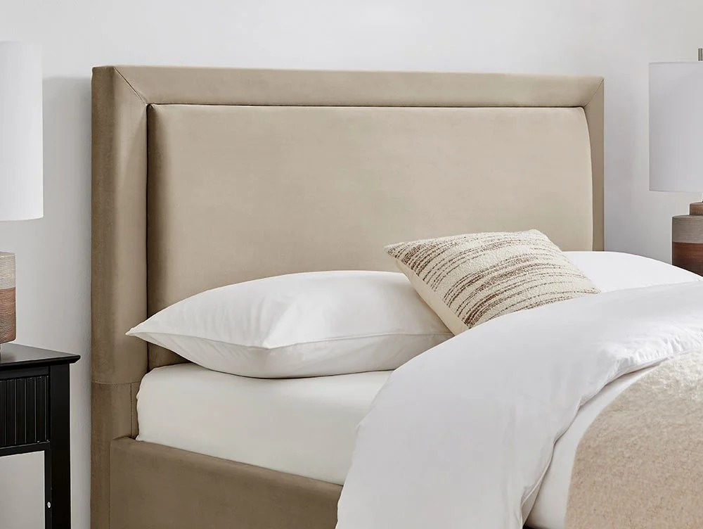 Limelight Limelight Cyra Taupe Velvet 1 Drawer Storage Bed Frame