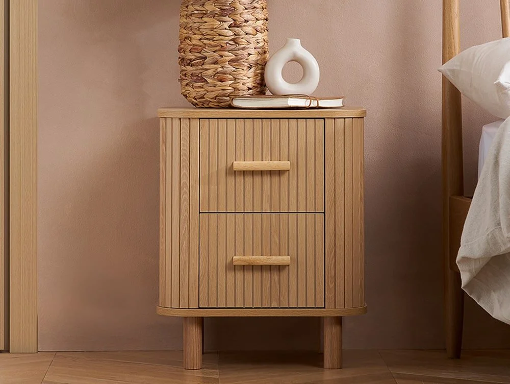 Birlea Birlea Axel Oak 2 Drawer Bedside Table
