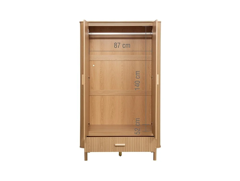 Birlea Birlea Axel Oak 2 Door 1 Drawer Wardrobe