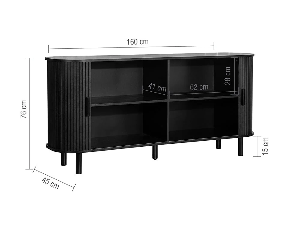 Birlea Birlea Axel Black 2 Door Sideboard