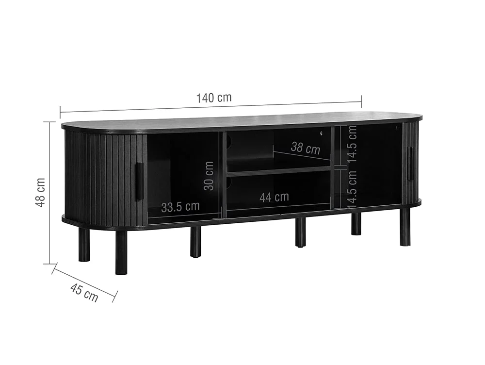 Birlea Birlea Axel Black 2 Door TV Cabinet