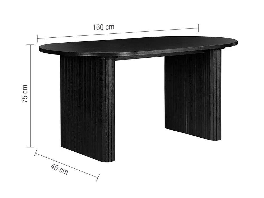 Birlea Birlea Axel Black Dining Table and 4 Chair Set