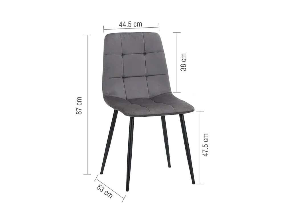 Birlea Birlea Axel Round Black Dining Table and 4 Chair Set