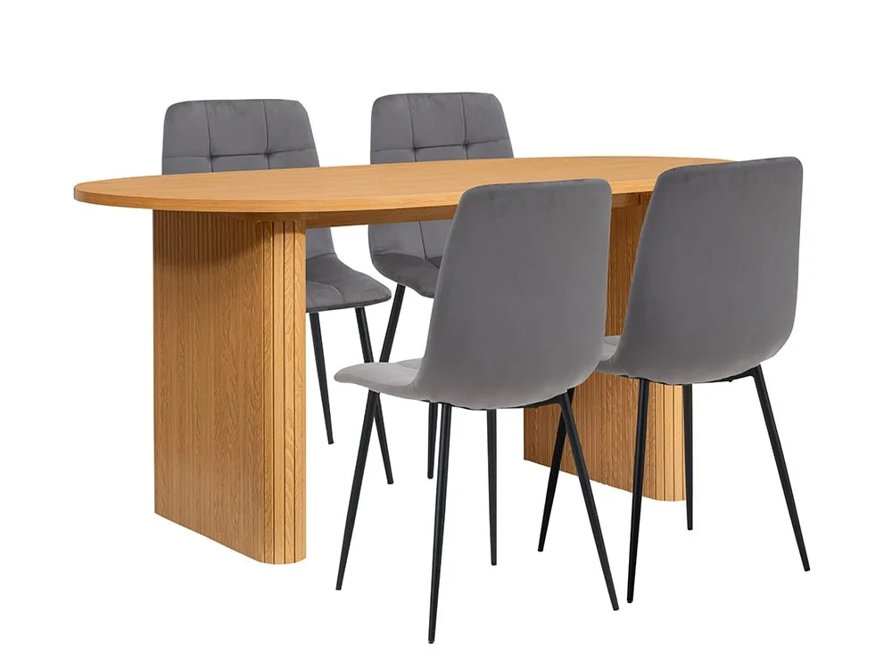 Birlea Birlea Axel Oak Dining Table and 4 Chair Set