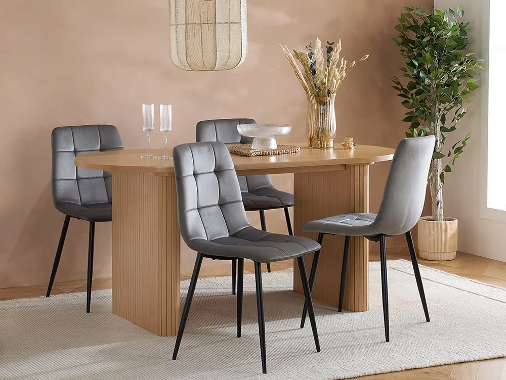 Birlea Birlea Axel Oak Dining Table and 4 Chair Set
