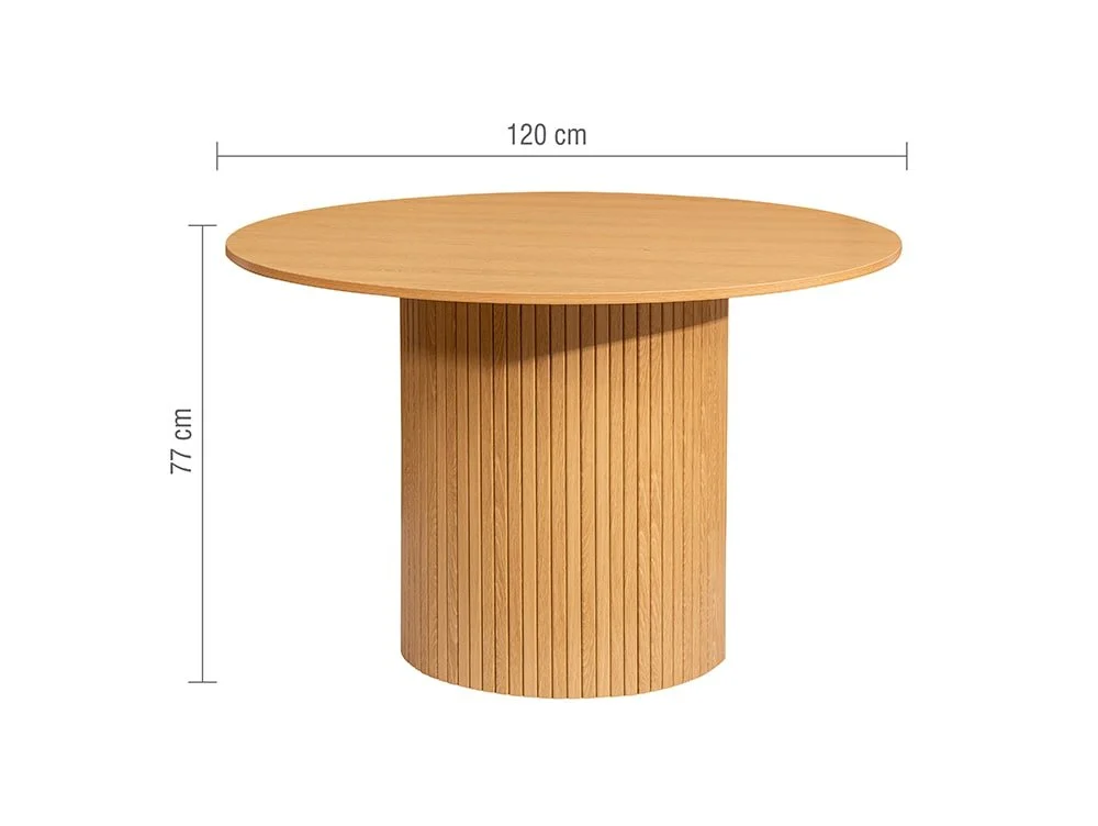 Birlea Birlea Axel Round Oak Dining Table and 4 Chair Set