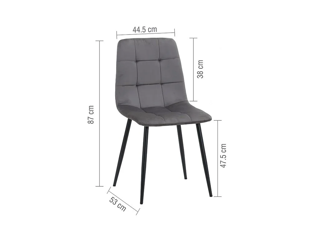 Birlea Birlea Axel Set of 2 Grey Fabric Dining Chairs