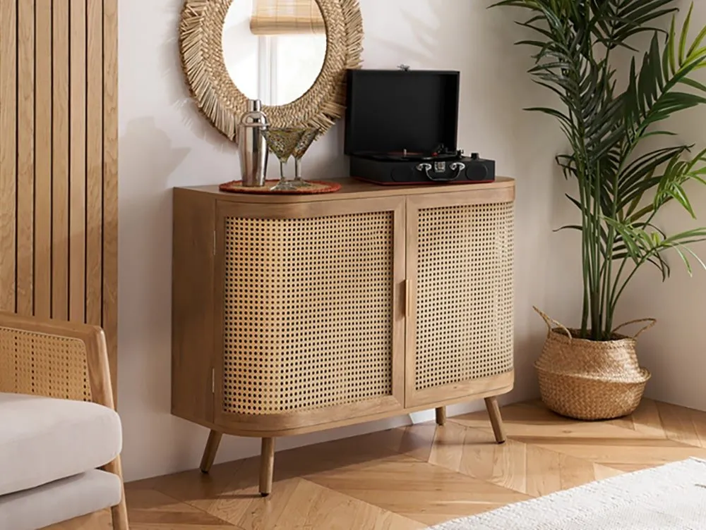 Birlea Birlea Noah Rattan and Oak 2 Door Sideboard
