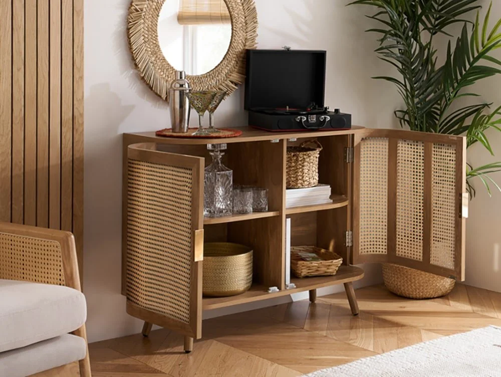 Birlea Birlea Noah Rattan and Oak 2 Door Sideboard